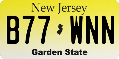 NJ license plate B77WNN
