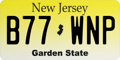 NJ license plate B77WNP