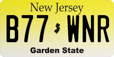 NJ license plate B77WNR