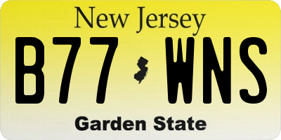 NJ license plate B77WNS