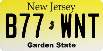 NJ license plate B77WNT