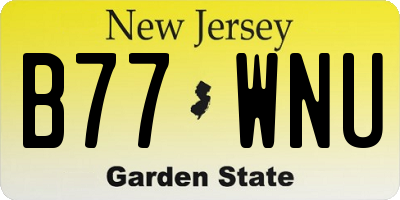 NJ license plate B77WNU