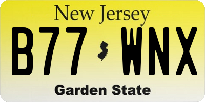 NJ license plate B77WNX