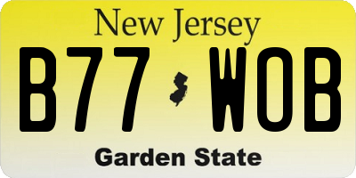 NJ license plate B77WOB