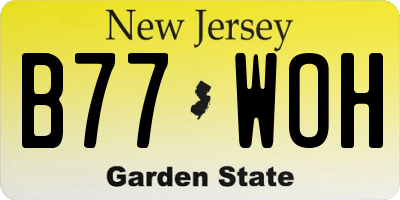 NJ license plate B77WOH