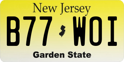 NJ license plate B77WOI