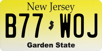 NJ license plate B77WOJ