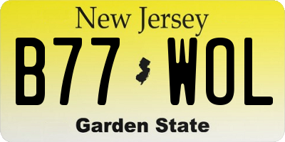 NJ license plate B77WOL