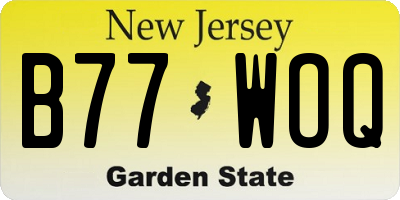 NJ license plate B77WOQ