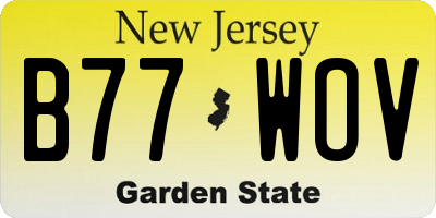 NJ license plate B77WOV