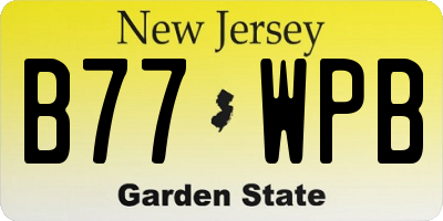 NJ license plate B77WPB