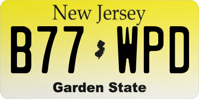 NJ license plate B77WPD