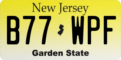 NJ license plate B77WPF