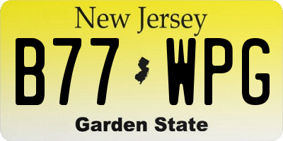 NJ license plate B77WPG