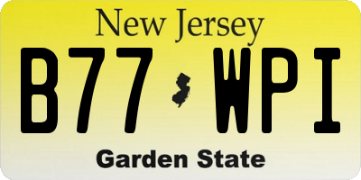 NJ license plate B77WPI