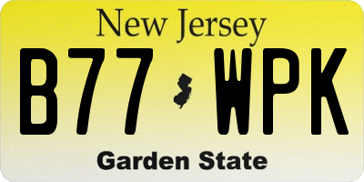 NJ license plate B77WPK