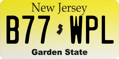 NJ license plate B77WPL