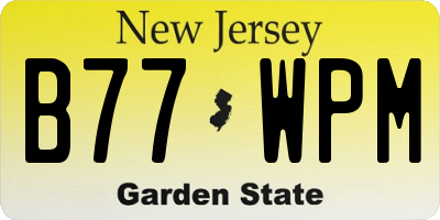 NJ license plate B77WPM