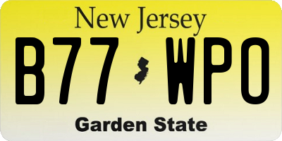 NJ license plate B77WPO