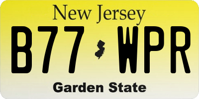 NJ license plate B77WPR