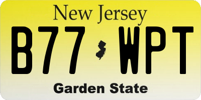 NJ license plate B77WPT