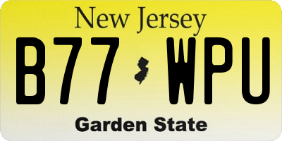 NJ license plate B77WPU
