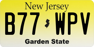 NJ license plate B77WPV