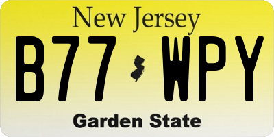 NJ license plate B77WPY