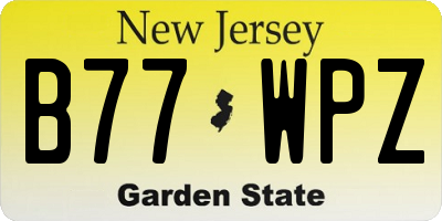 NJ license plate B77WPZ