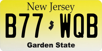 NJ license plate B77WQB