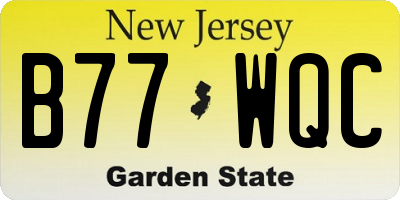 NJ license plate B77WQC