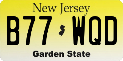 NJ license plate B77WQD