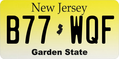 NJ license plate B77WQF