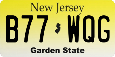 NJ license plate B77WQG