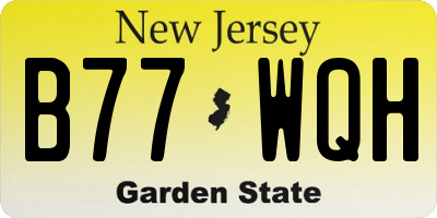 NJ license plate B77WQH