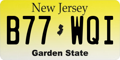 NJ license plate B77WQI