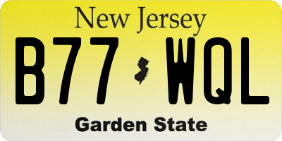 NJ license plate B77WQL