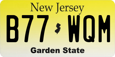 NJ license plate B77WQM