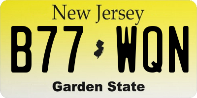 NJ license plate B77WQN
