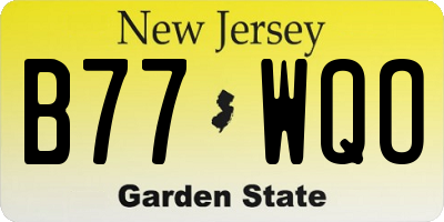 NJ license plate B77WQO