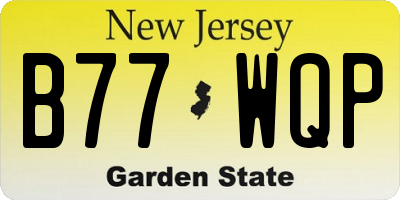 NJ license plate B77WQP