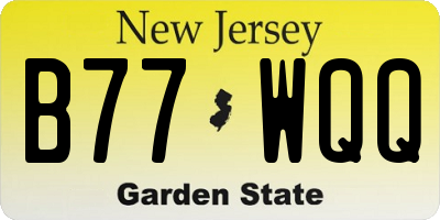 NJ license plate B77WQQ