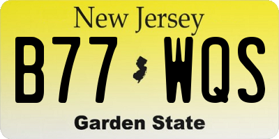 NJ license plate B77WQS