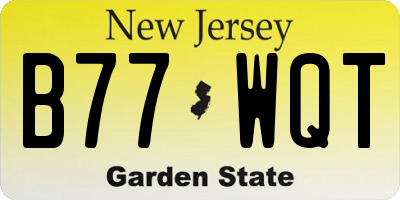 NJ license plate B77WQT