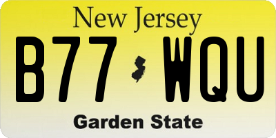 NJ license plate B77WQU