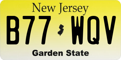 NJ license plate B77WQV