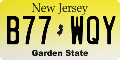NJ license plate B77WQY