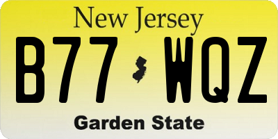 NJ license plate B77WQZ