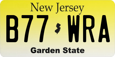 NJ license plate B77WRA