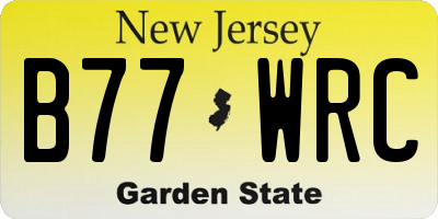 NJ license plate B77WRC